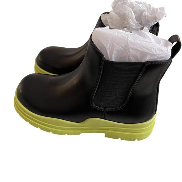 Kids Ankle Boots Boys Girls Winter Chelsea Casual Slip On Shoes Biker Size 1 - Picture 3 of 7